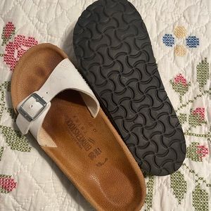 Birkenstock White Madrid Single Strap Sandal